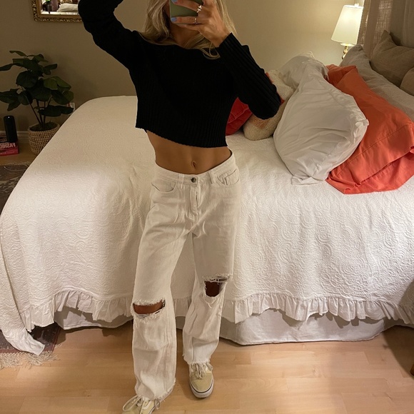 REVOLVE Superdown Angel Straight Leg Jeans White (XXS) SOLD OUT - Picture 1 of 5